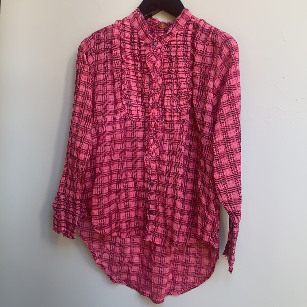Free People Plaid Miles Tuxedo Shirt NWT - Picture 5 of 15